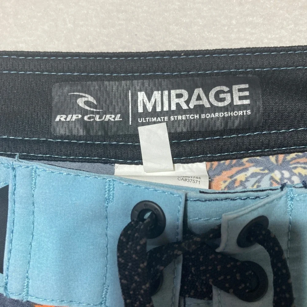 Rip‎ Curl Mirage Ultimate Stretch Boardshorts Palm Trees Blue Mens Size 36